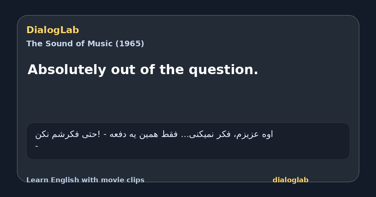 Share card for Absolutely out of the question.