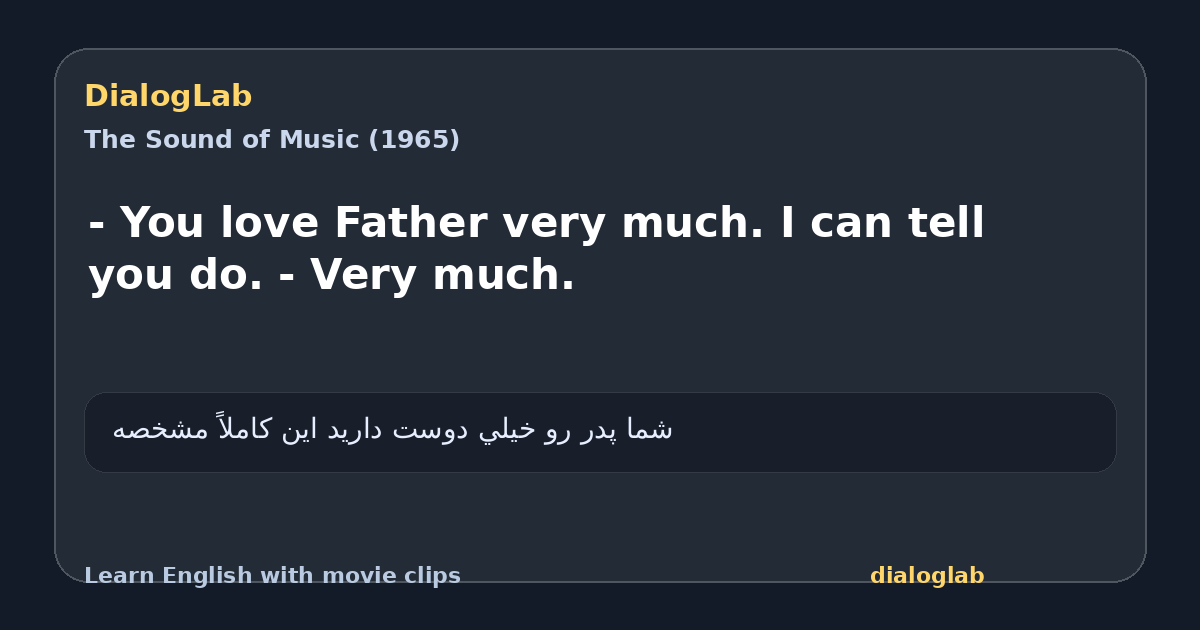 Share card for - You love Father very much. I can tell you do. - Very much.
