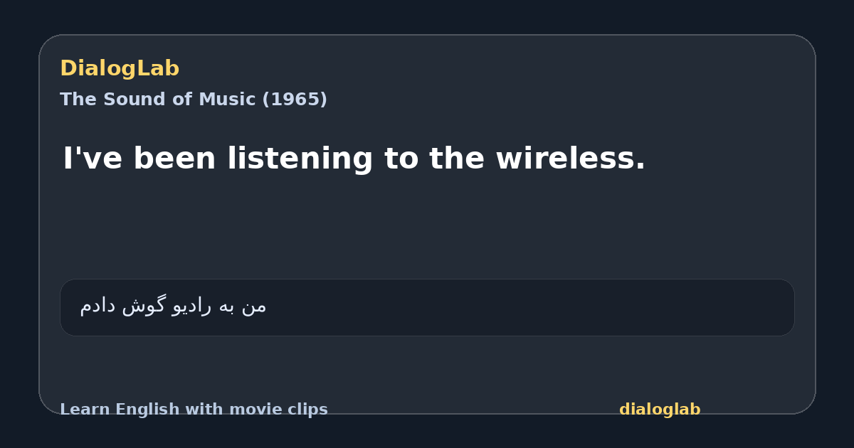 Share card for I've been listening to the wireless.