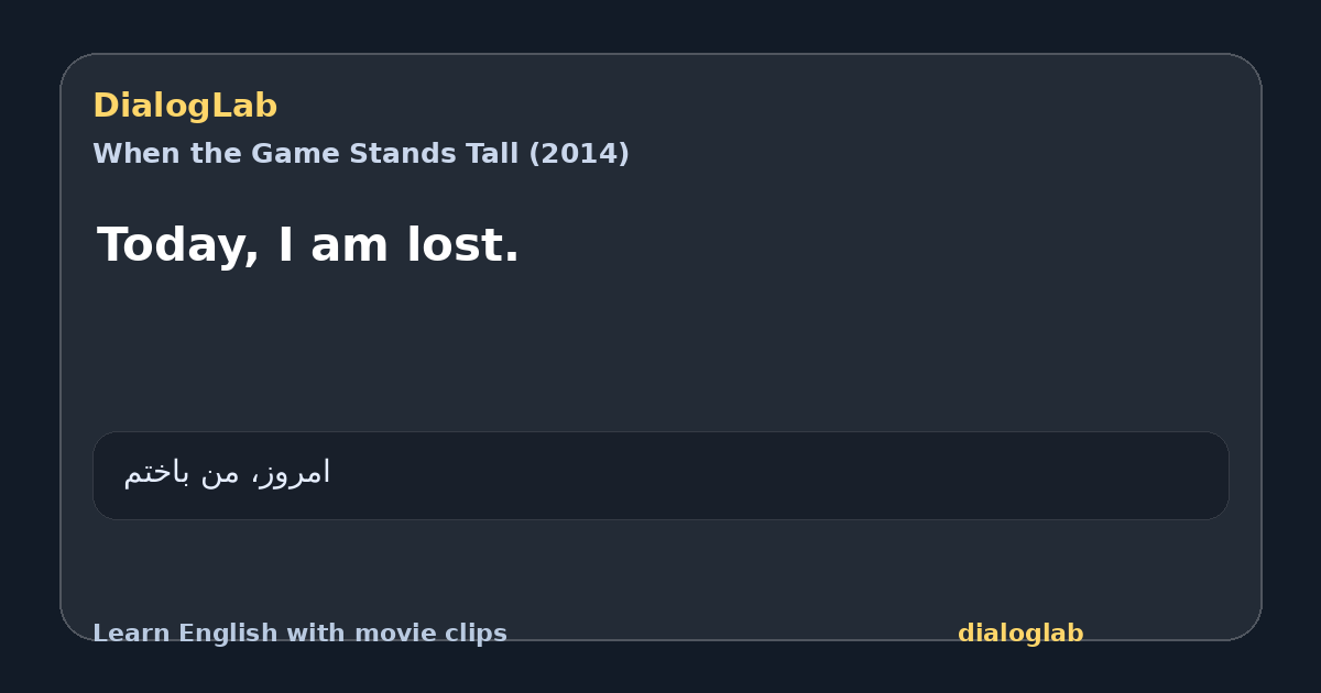 Share card for Today, I am lost.