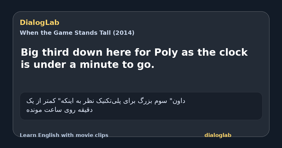 Share card for Big third down here for Poly as the clock is under a minute to go.