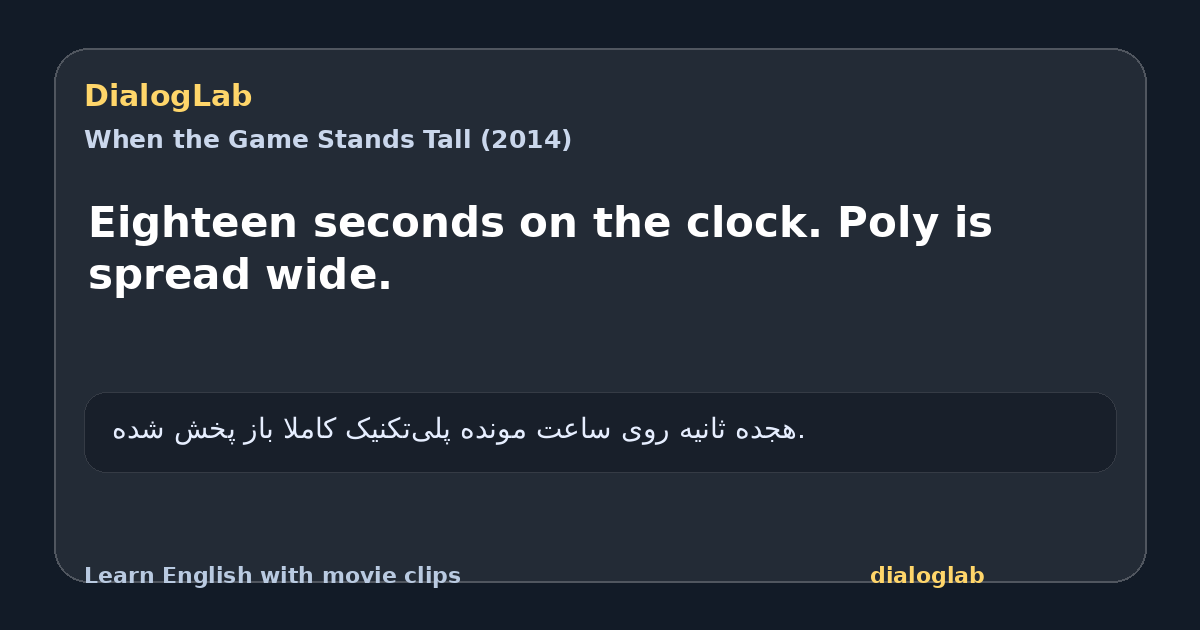 Share card for Eighteen seconds on the clock. Poly is spread wide.