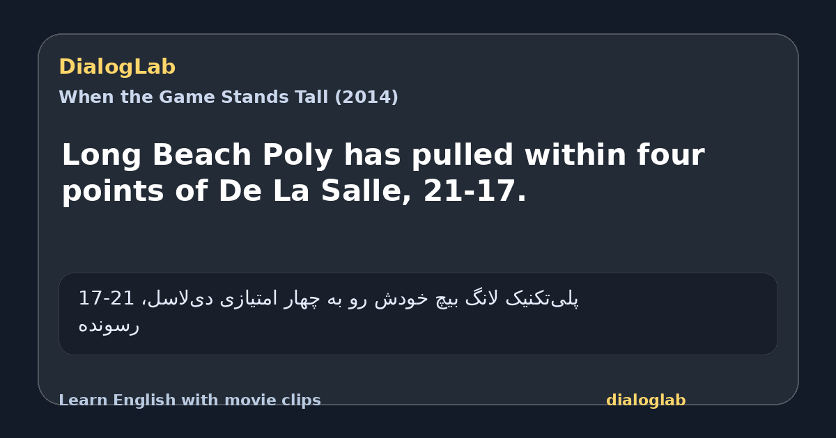 Share card for Long Beach Poly has pulled within four points of De La Salle, 21-17.