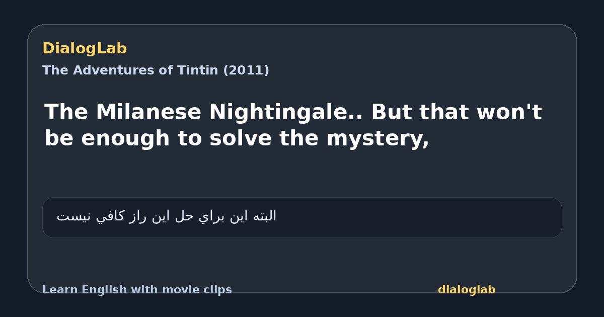 Share card for The Milanese Nightingale.. But that won't be enough to solve the mystery,