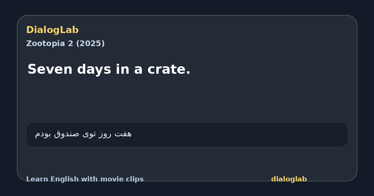 Share card for Seven days in a crate.