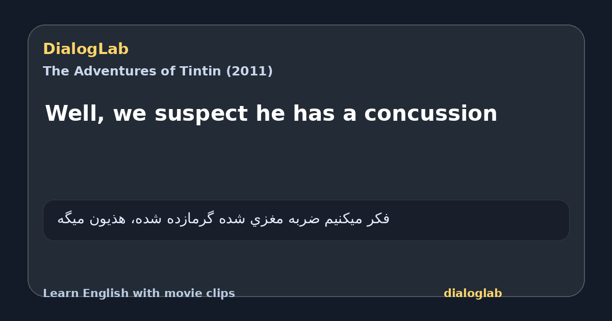 Share card for Well, we suspect he has a concussion