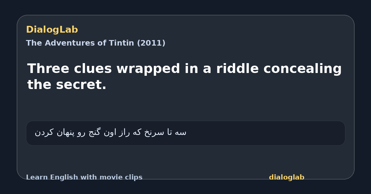Share card for Three clues wrapped in a riddle concealing the secret.