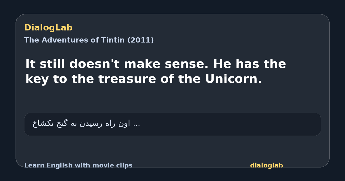Share card for It still doesn't make sense. He has the key to the treasure of the Unicorn.
