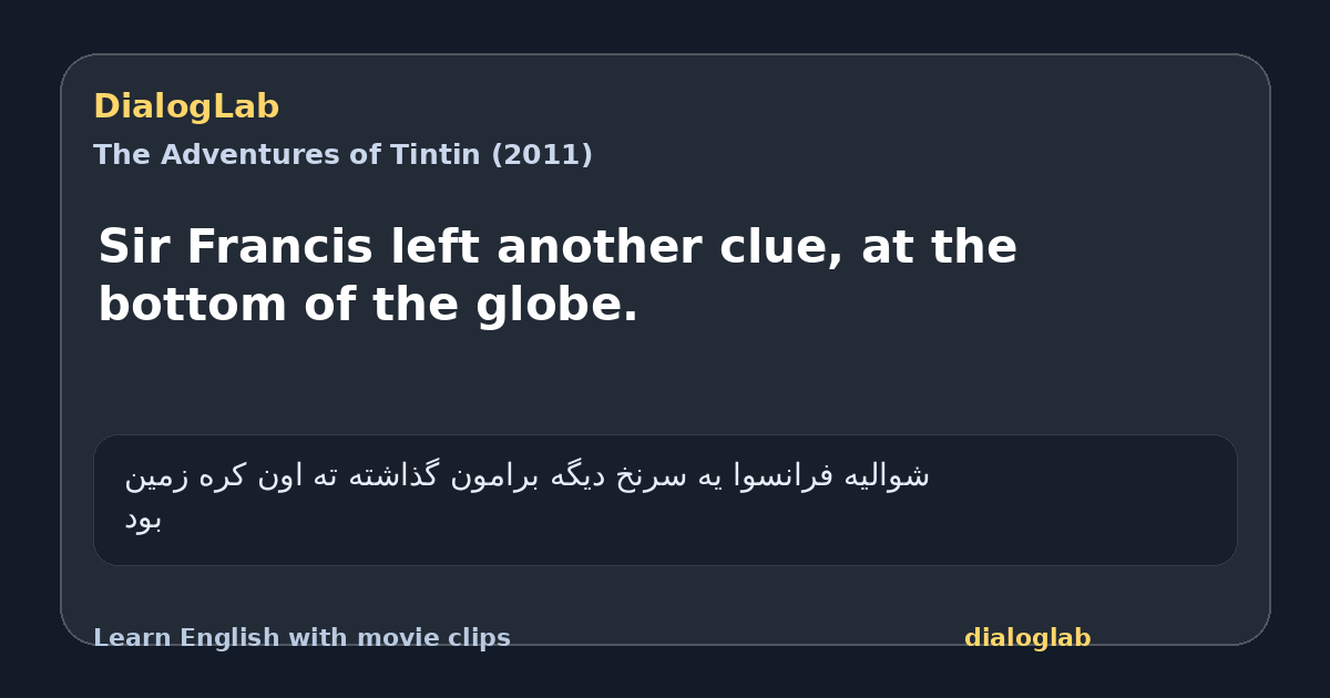 Share card for Sir Francis left another clue, at the bottom of the globe.
