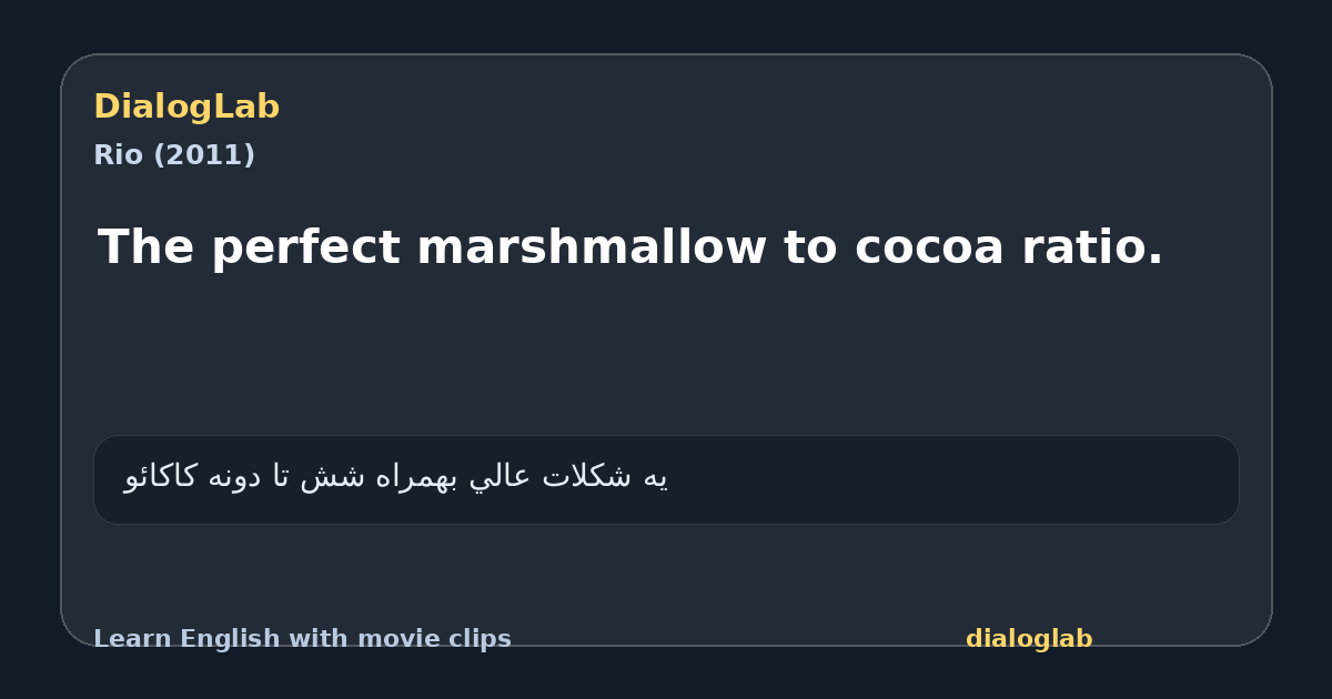 Share card for The perfect marshmallow to cocoa ratio.