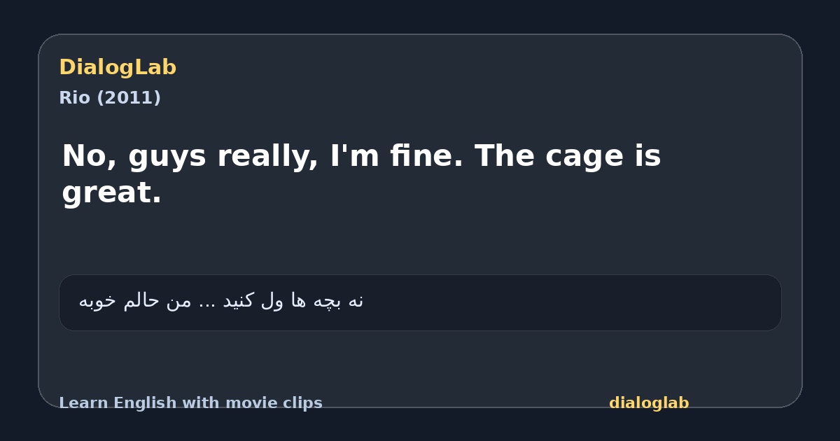 Share card for No, guys really, I'm fine. The cage is great.