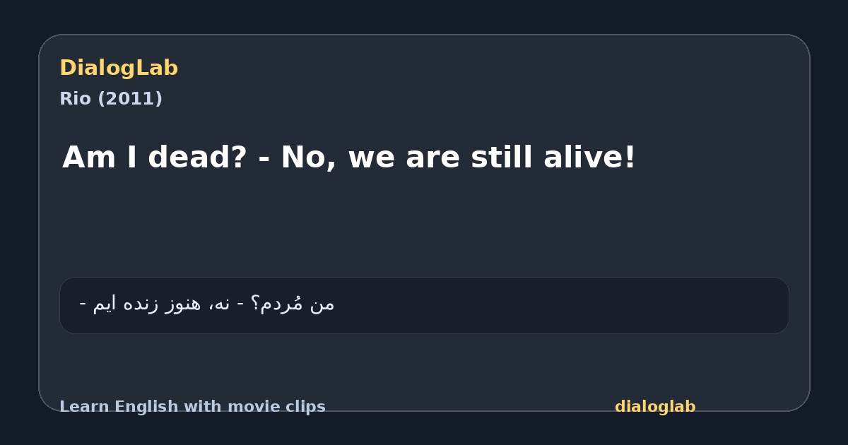 Share card for Am I dead? - No, we are still alive!