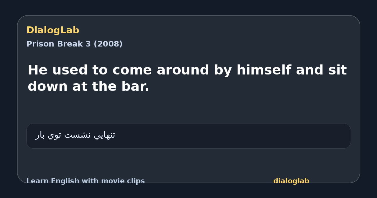 Share card for He used to come around by himself and sit down at the bar.