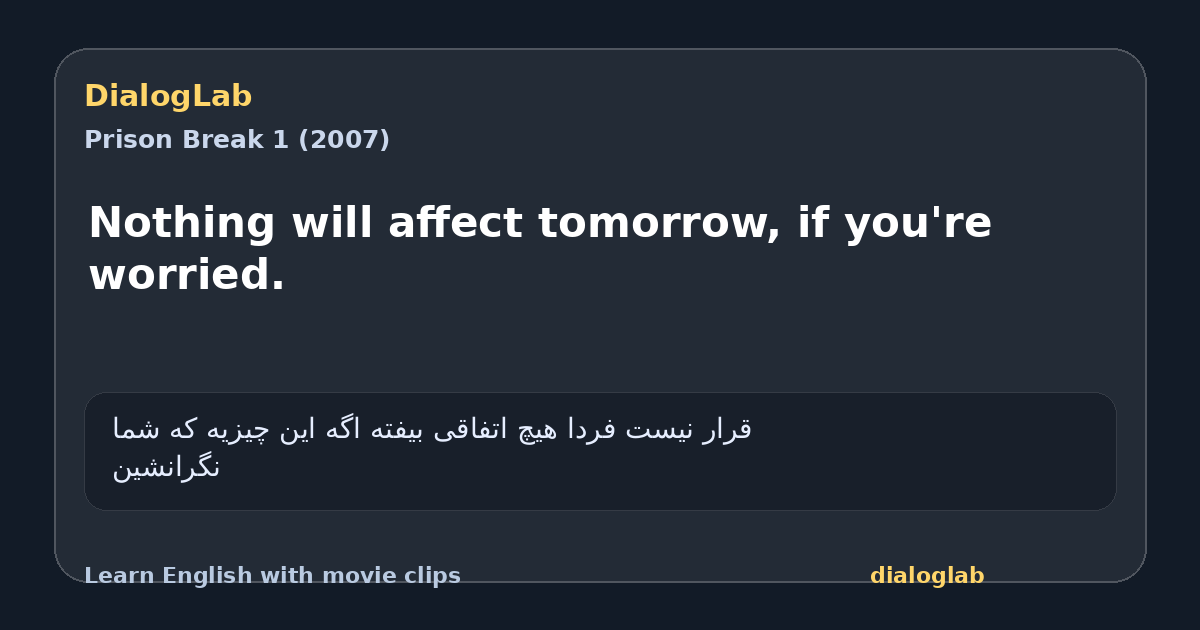 Share card for Nothing will affect tomorrow, if you're worried.