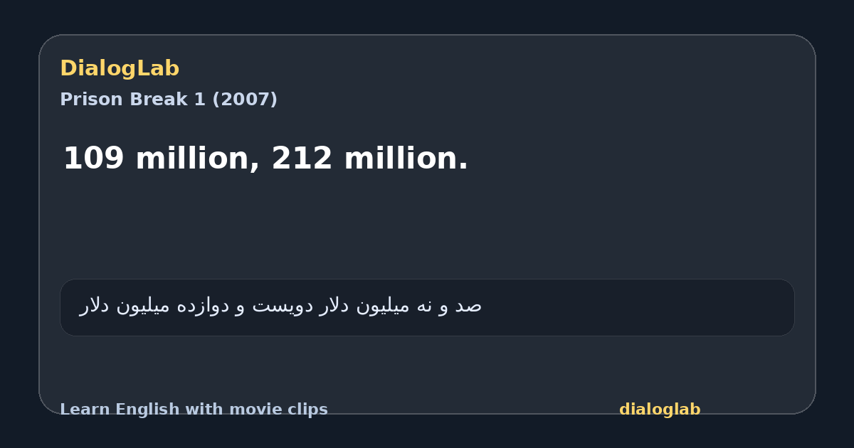 Share card for 109 million, 212 million.