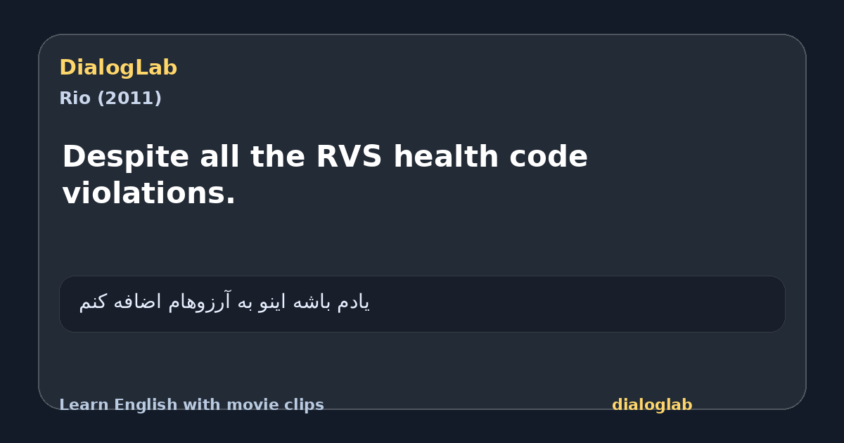 Share card for Despite all the RVS health code violations.