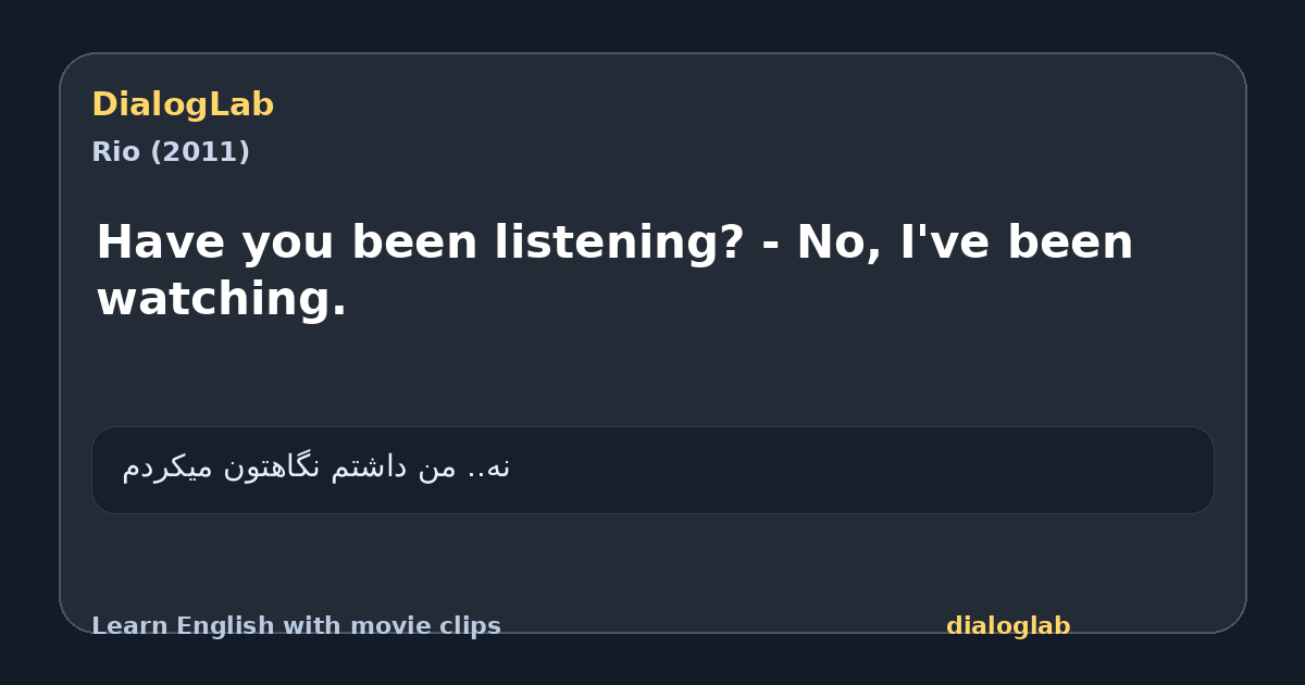 Share card for Have you been listening? - No, I've been watching.