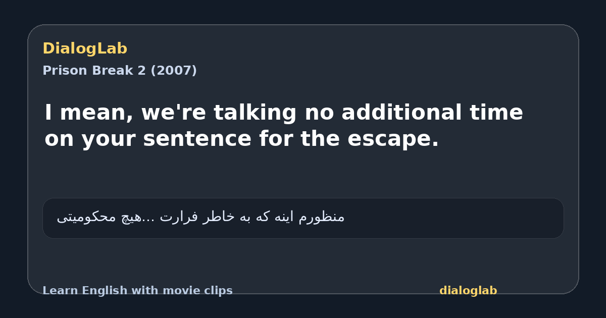 Share card for I mean, we're talking no additional time on your sentence for the escape.