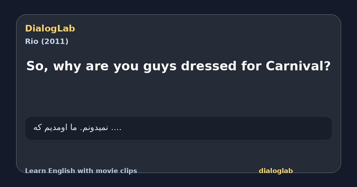 Share card for So, why are you guys dressed for Carnival?