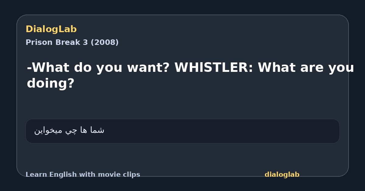 Share card for -What do you want? WHlSTLER: What are you doing?