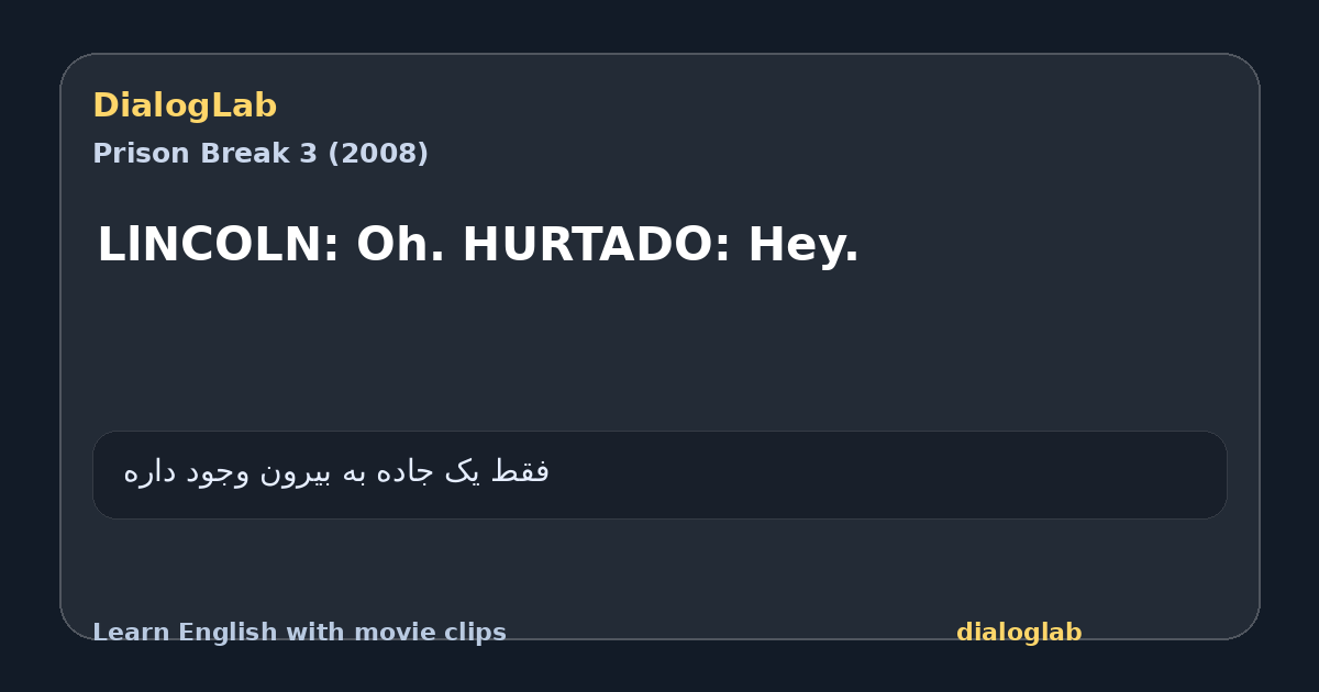 Share card for LlNCOLN: Oh. HURTADO: Hey.