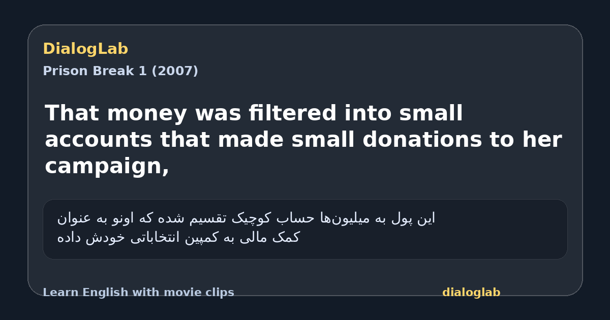 Share card for That money was filtered into small accounts that made small donations to her campaign,