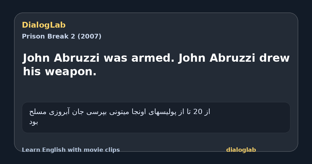 Share card for John Abruzzi was armed. John Abruzzi drew his weapon.