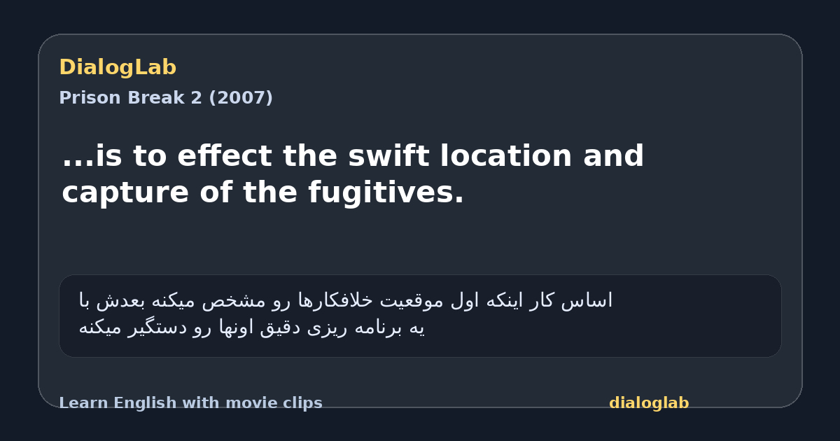 Share card for ...is to effect the swift location and capture of the fugitives.