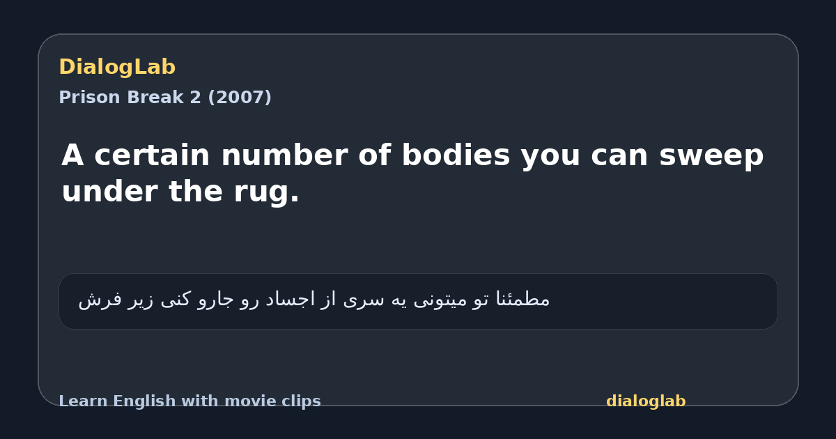 Share card for A certain number of bodies you can sweep under the rug.