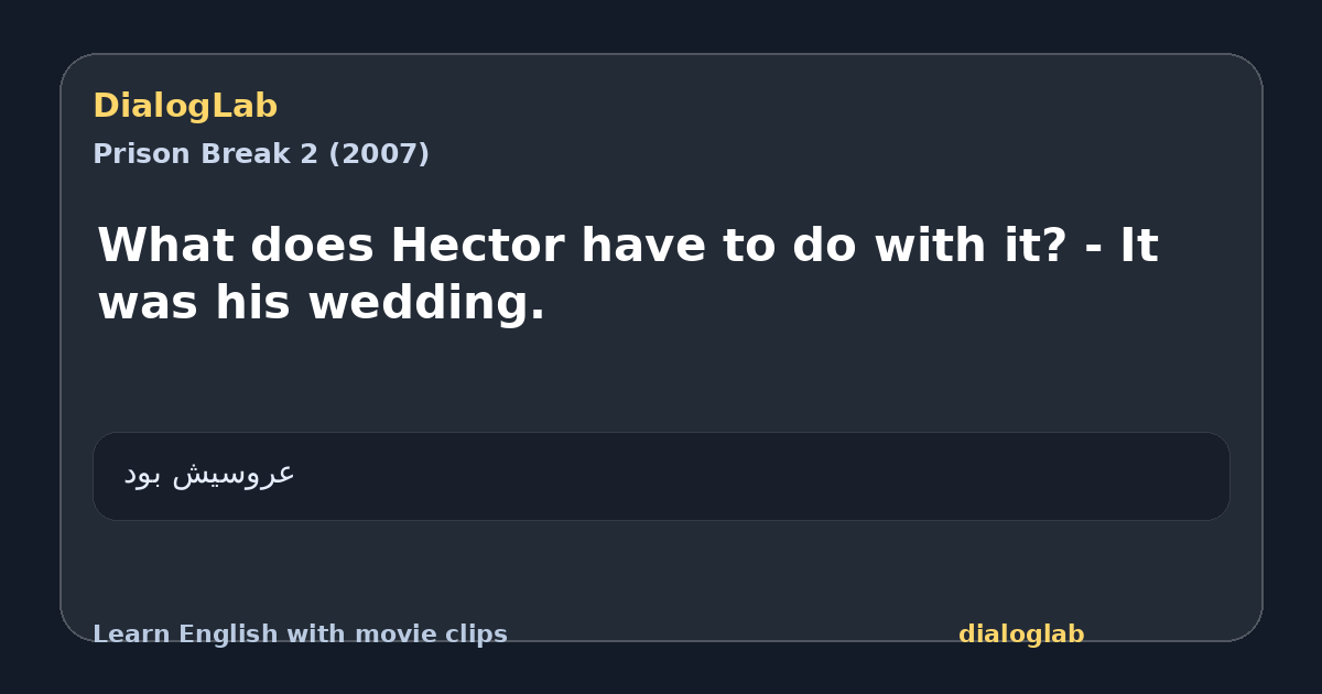 Share card for What does Hector have to do with it? - It was his wedding.