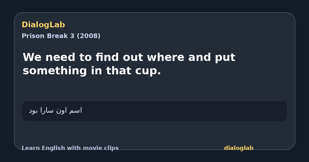 Share card for We need to find out where and put something in that cup.