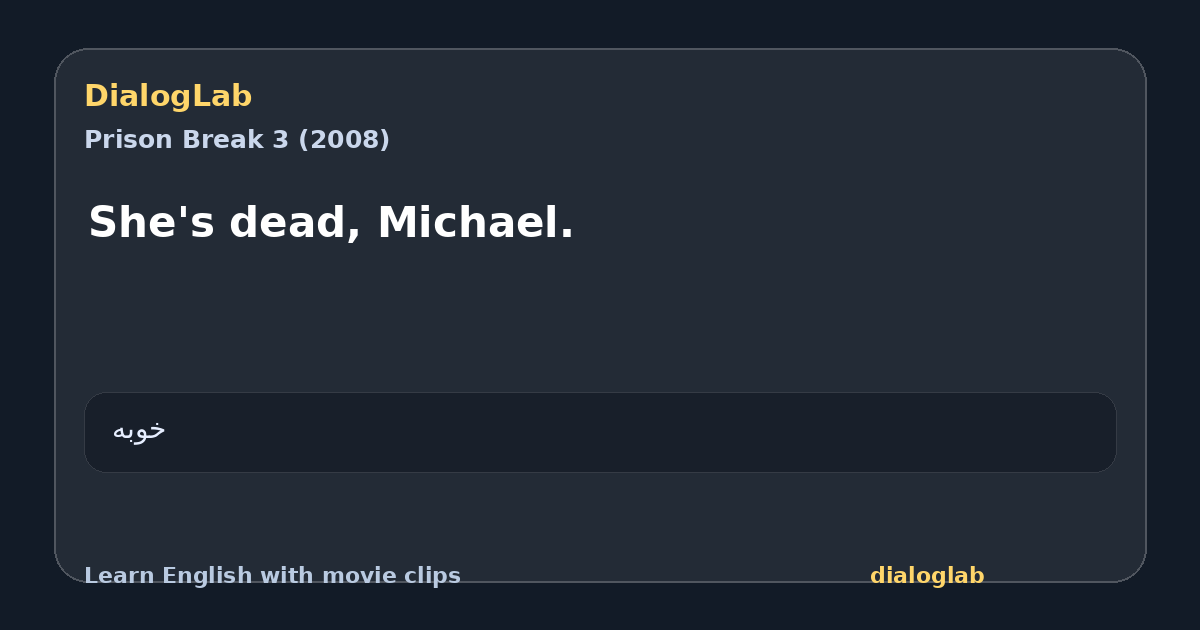 Share card for She's dead, Michael.