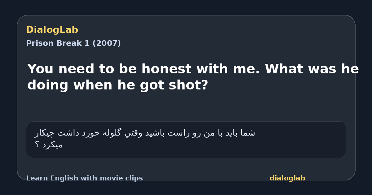 Share card for You need to be honest with me. What was he doing when he got shot?