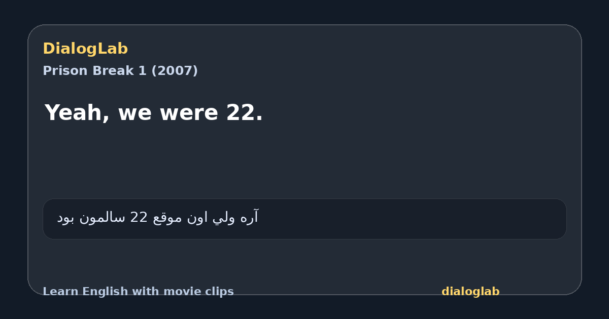 Share card for Yeah, we were 22.
