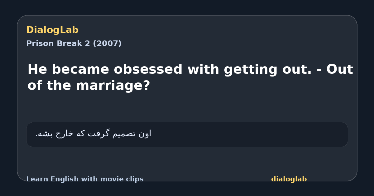 Share card for He became obsessed with getting out. - Out of the marriage?