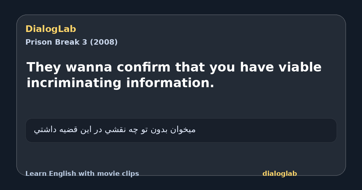 Share card for They wanna confirm that you have viable incriminating information.