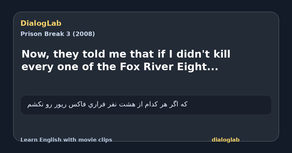 Share card for Now, they told me that if I didn't kill every one of the Fox River Eight...