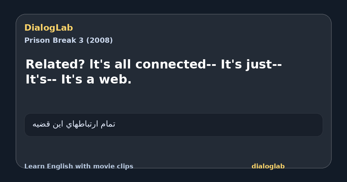 Share card for Related? lt's all connected-- It's just-- It's-- It's a web.