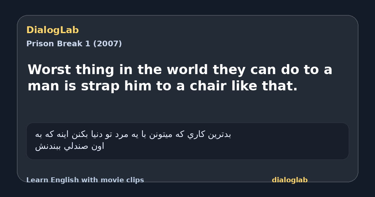 Share card for Worst thing in the world they can do to a man is strap him to a chair like that.