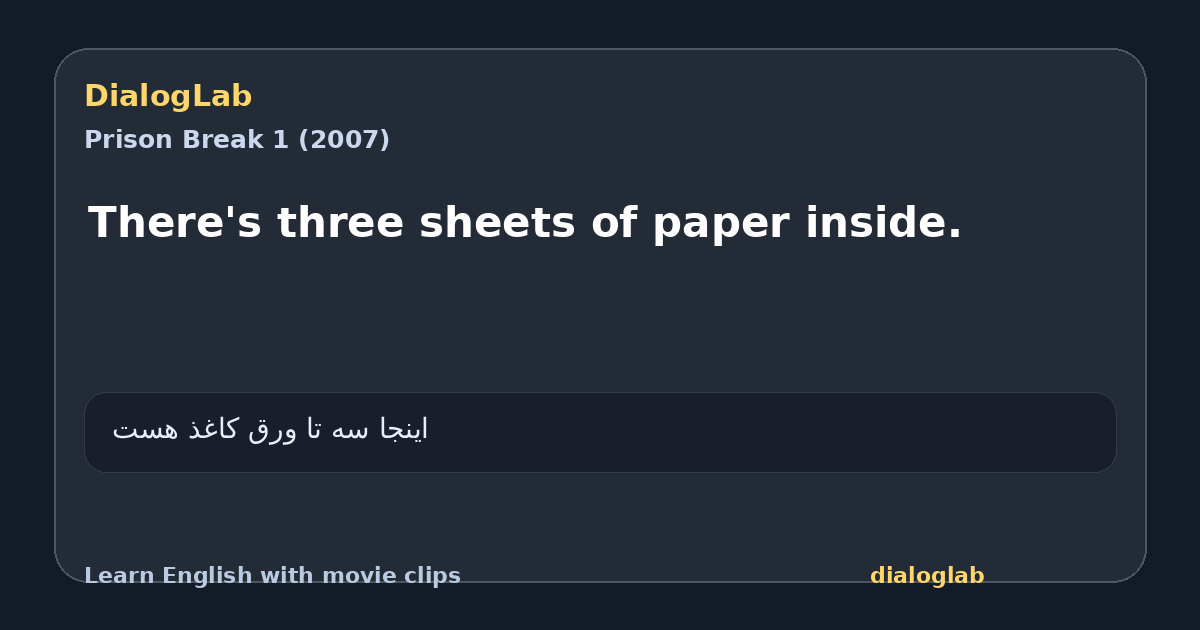 Share card for There's three sheets of paper inside.