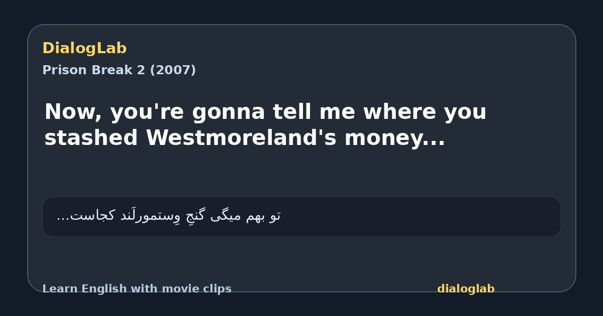 Share card for Now, you're gonna tell me where you stashed Westmoreland's money...