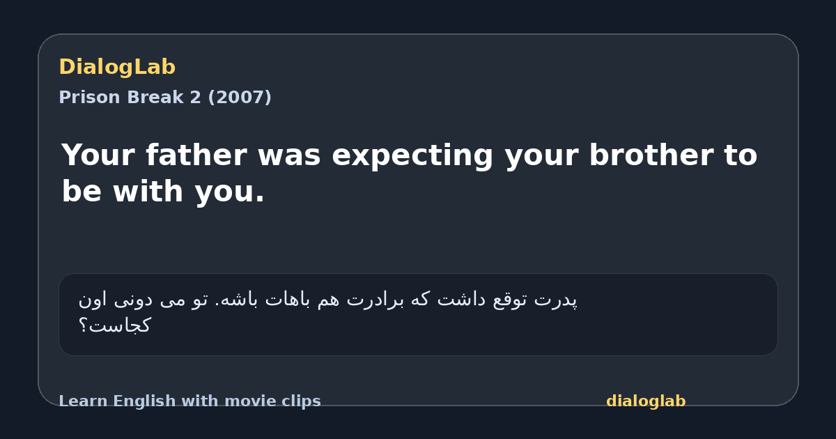 Share card for Your father was expecting your brother to be with you.