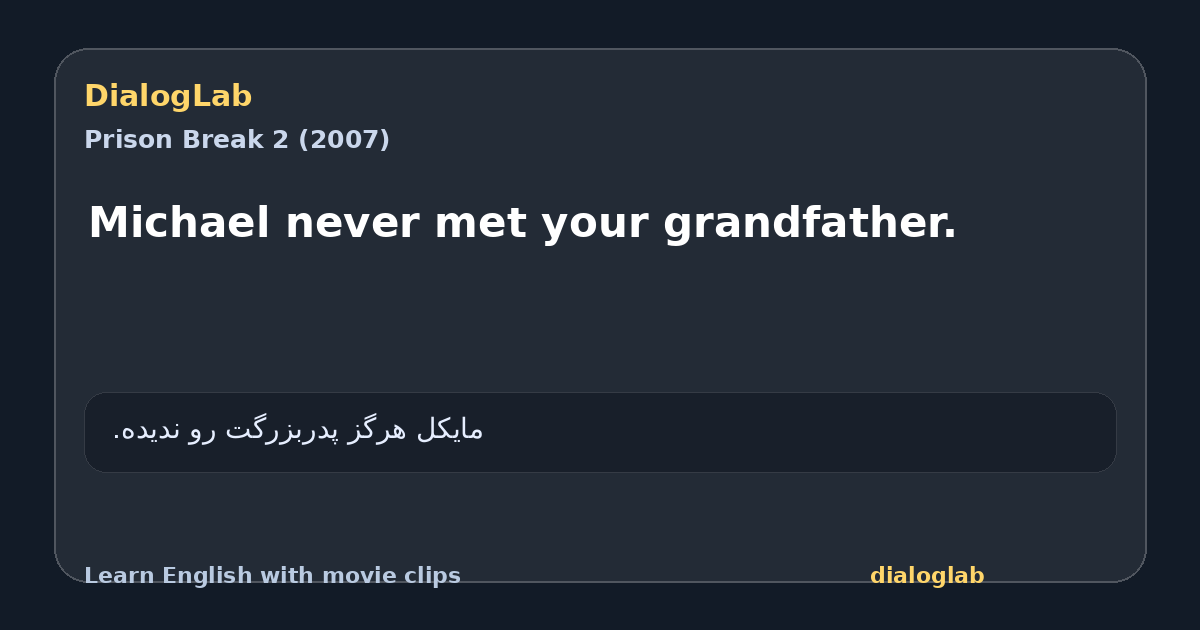 Share card for Michael never met your grandfather.
