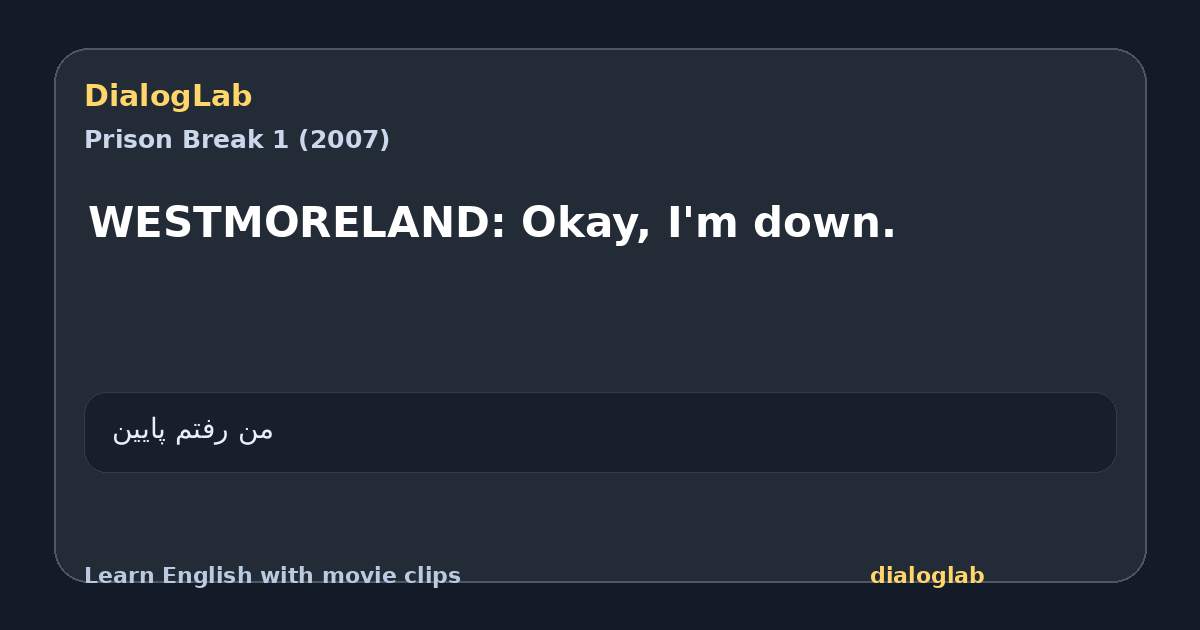 Share card for WESTMORELAND: Okay, I'm down.