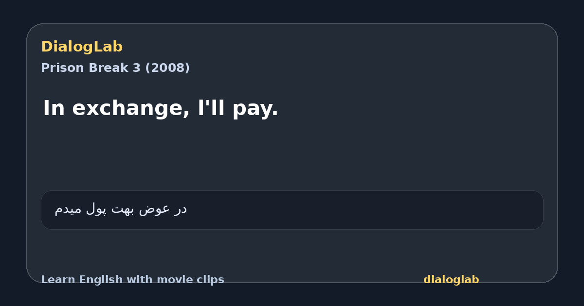 Share card for In exchange, l'll pay.