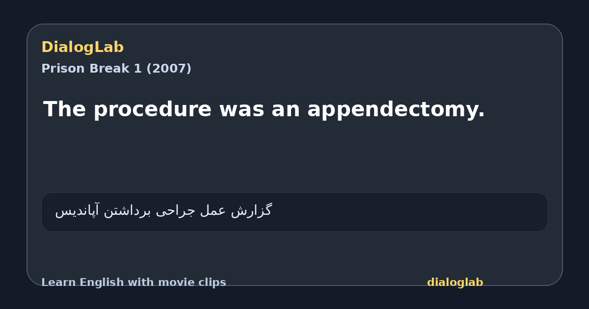 Share card for The procedure was an appendectomy.