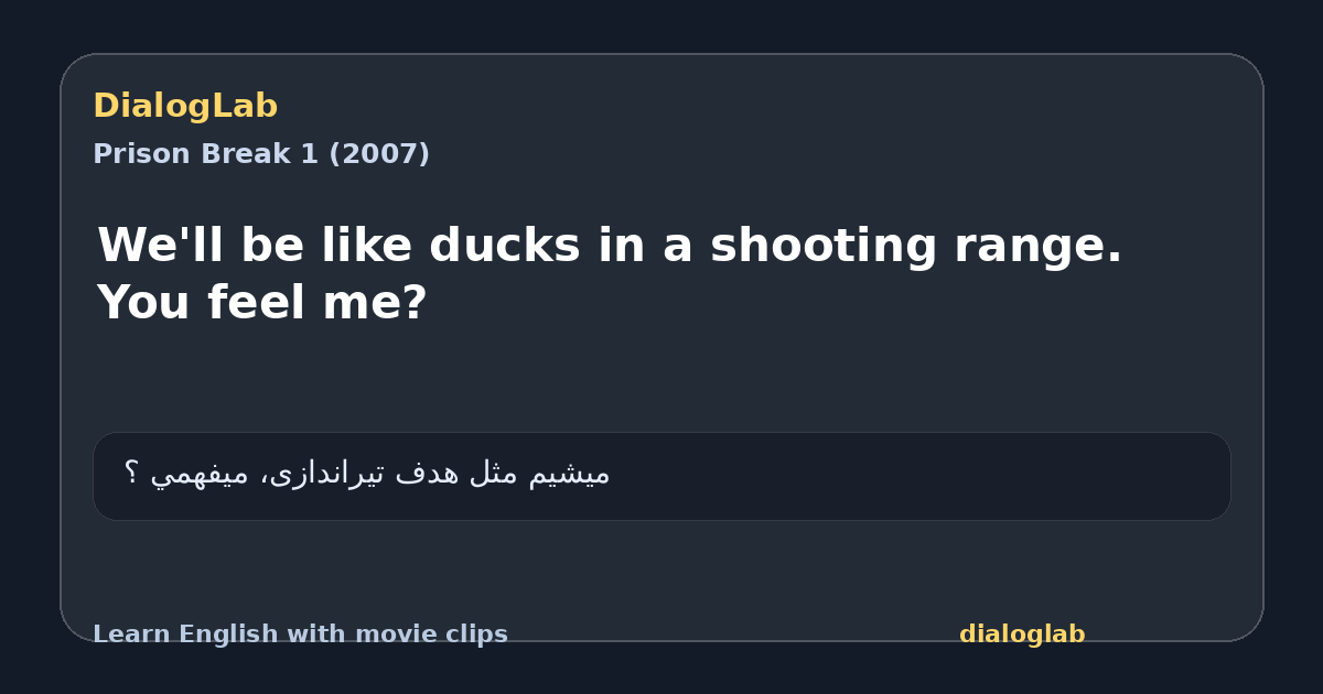Share card for We'll be like ducks in a shooting range. You feel me?
