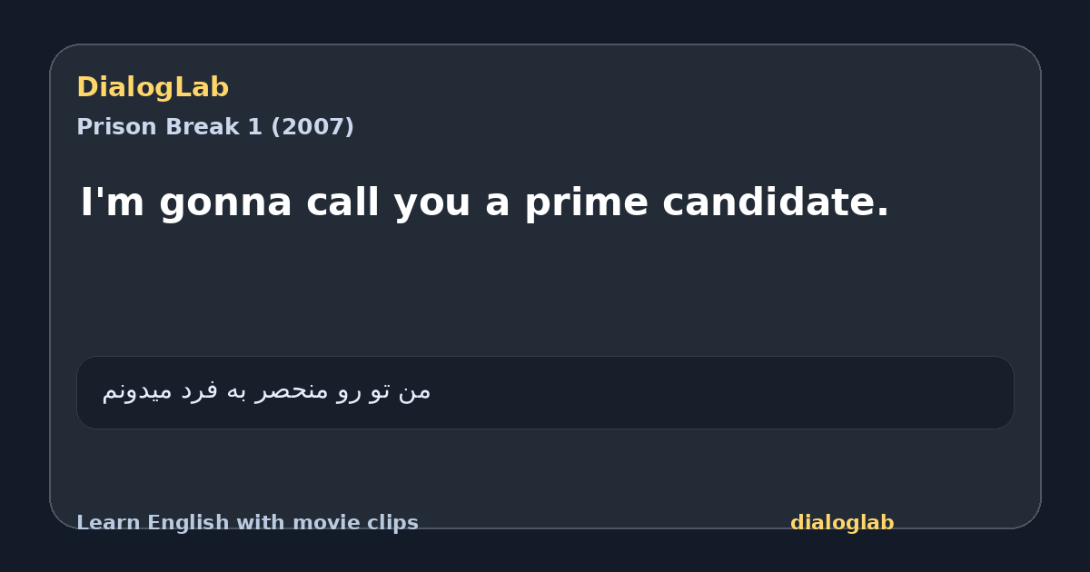 Share card for I'm gonna call you a prime candidate.