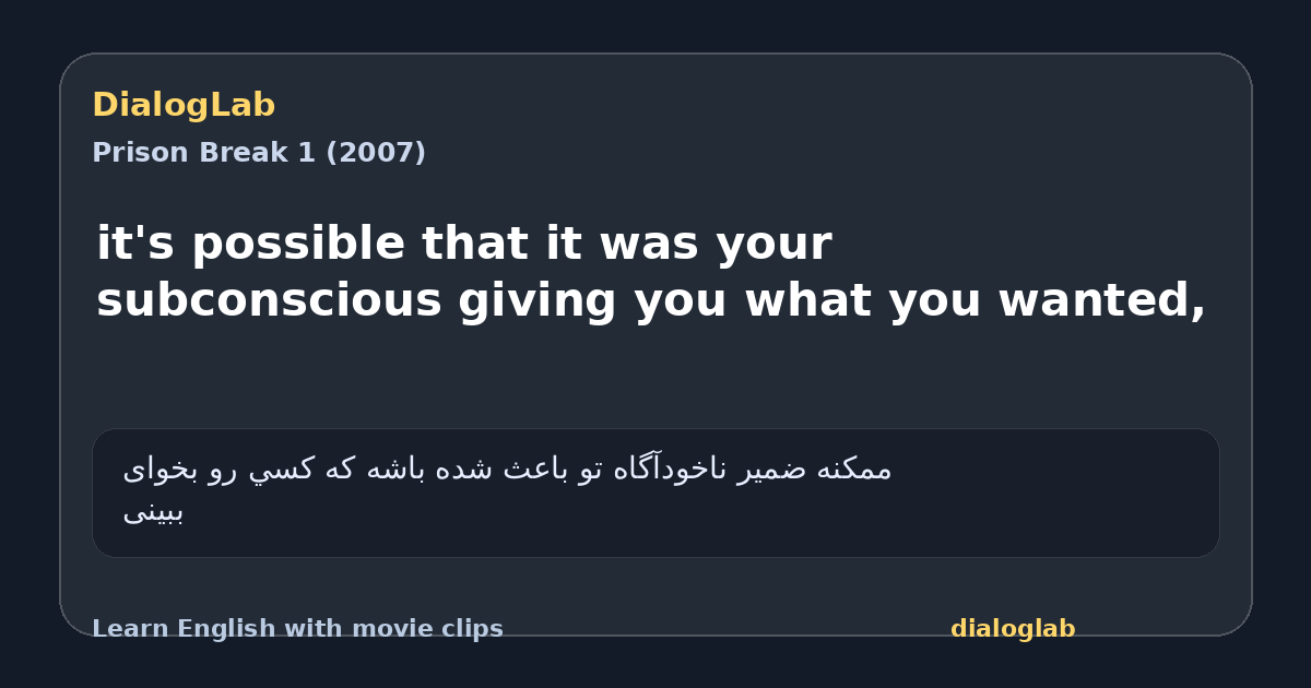 Share card for it's possible that it was your subconscious giving you what you wanted,
