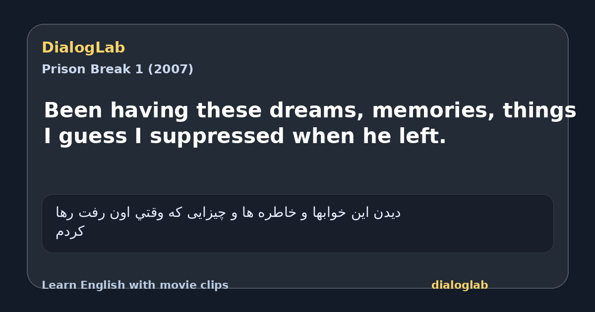 Share card for Been having these dreams, memories, things I guess I suppressed when he left.